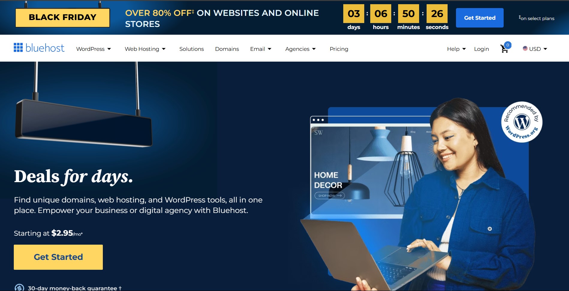 Bluehost is a trusted name in web hosting, particularly popular among WordPress users. It offers a robust set of features, including a free domain and easy WordPress installation.