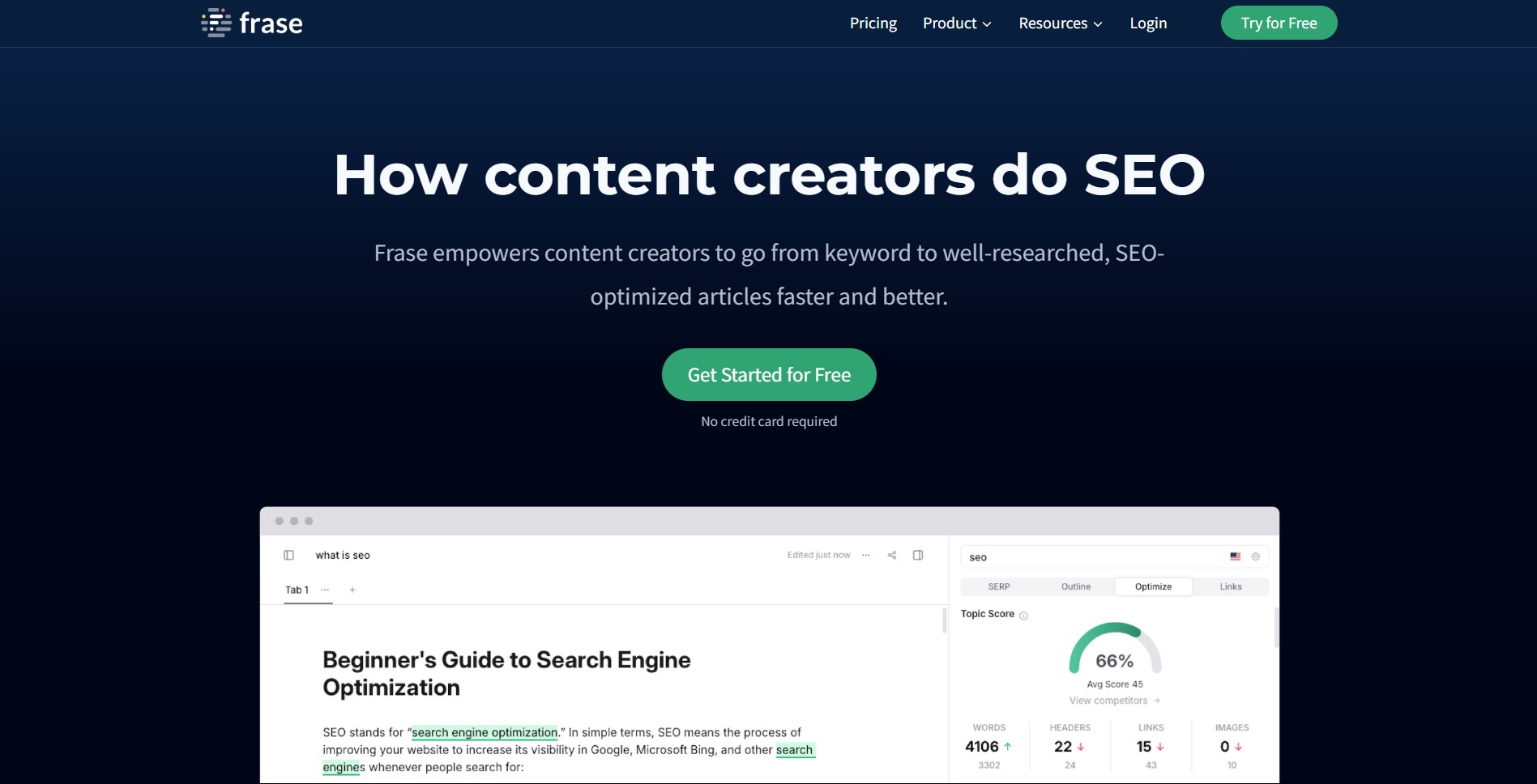 Frase is an AI-powered content research and writing tool designed for SEO-driven projects. It helps web developers and content creators optimize pages by analyzing competitors and suggesting keywords, questions, and headings.