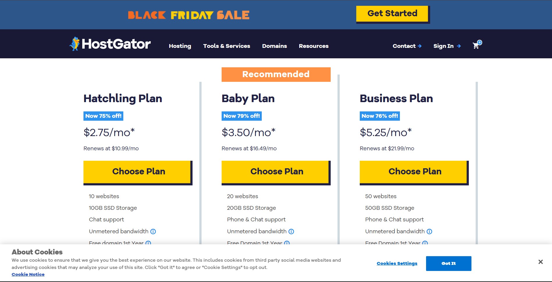 HostGator is a versatile hosting provider offering a wide range of plans, including shared, VPS, and cloud hosting.