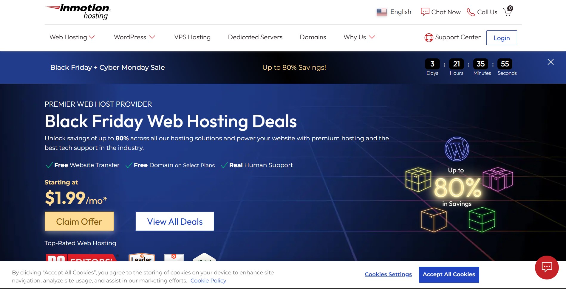 InMotion Hosting offers reliable hosting solutions for small businesses with excellent customer service.