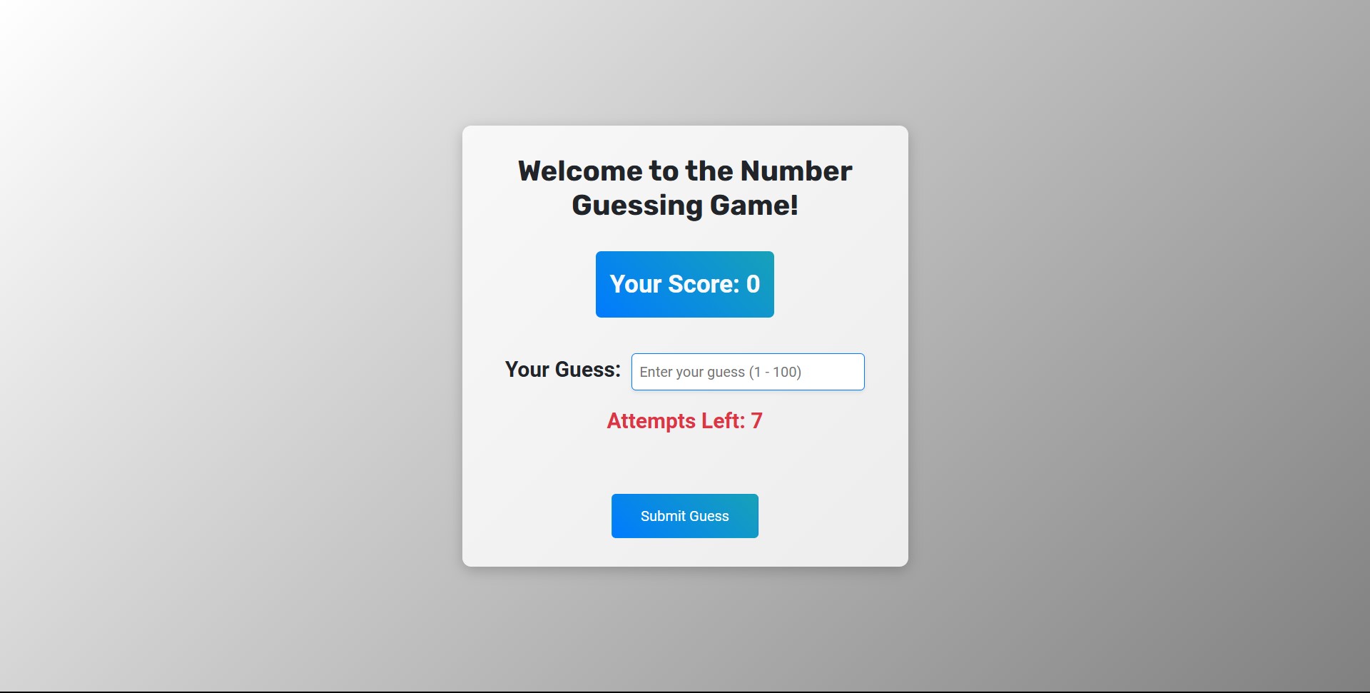 Number Guessing Game