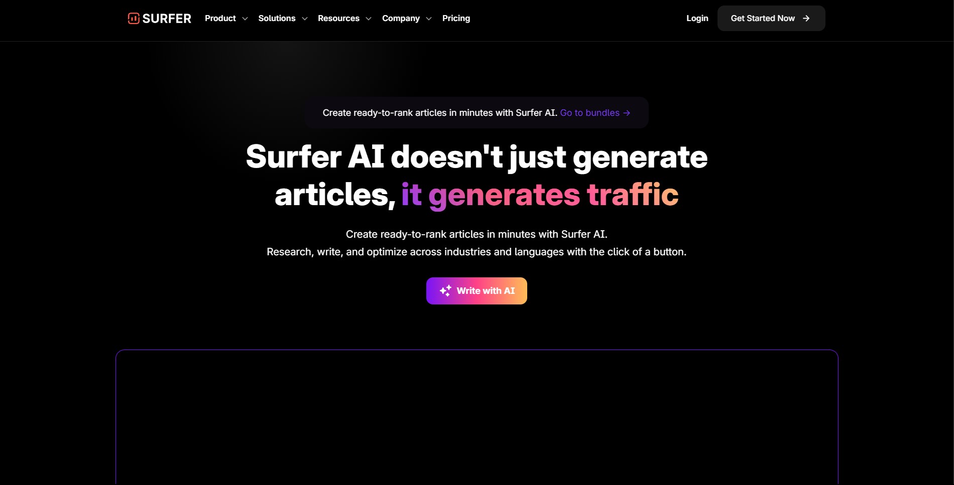Surfer SEO combines AI with advanced analytics to optimize web pages for search engines. It provides recommendations on keyword usage, structure, and content length based on real-time SERP data, making it invaluable for web developers focusing on SEO.